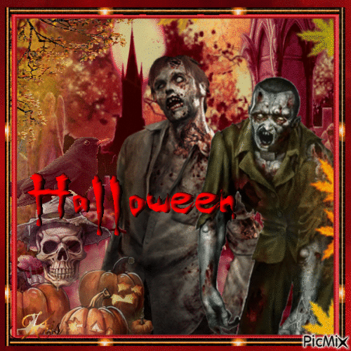 Zombie d'Halloween - GIF เคลื่อนไหวฟรี