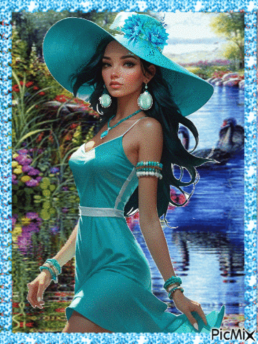 woman azul - Ingyenes animált GIF