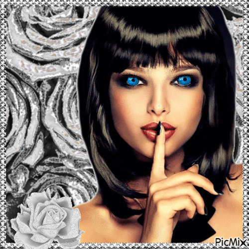 Black hair and blue eyes - Безплатен анимиран GIF