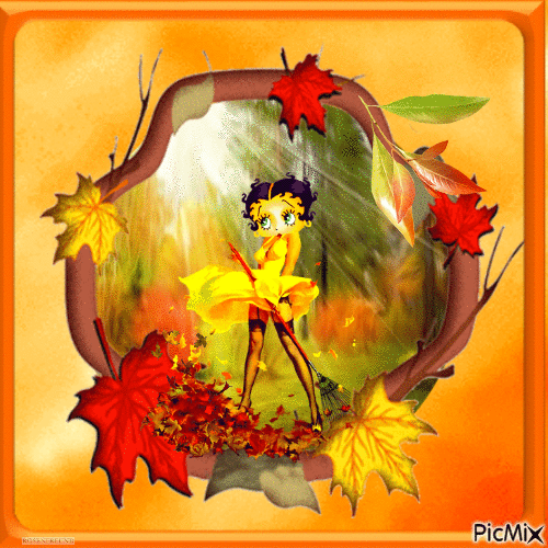 Betty Boop  Autumn - Besplatni animirani GIF