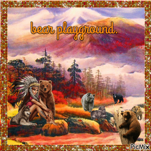 bear playground - GIF animé gratuit