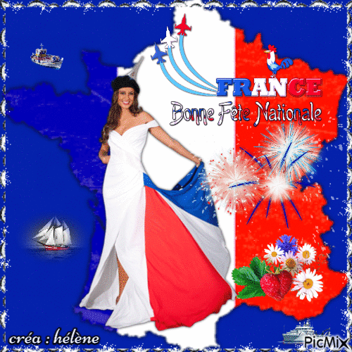 14 Juillet . Fête nationale Française . - Darmowy animowany GIF