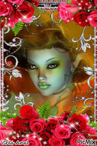 elfe en rose - Безплатен анимиран GIF