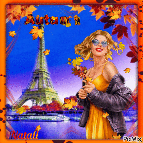 L'automne à Paris - GIF animado gratis