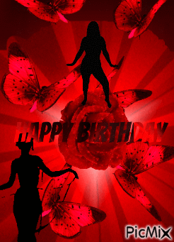 BIRTHDAY RED&BLACK - Ilmainen animoitu GIF