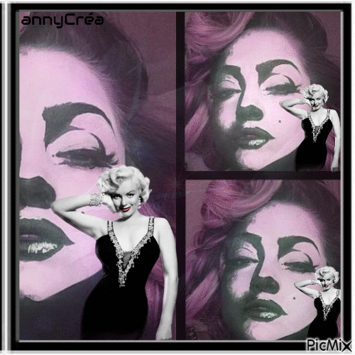 Marilyn triptyque - Free animated GIF