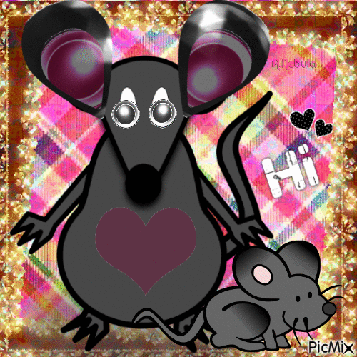 Big-eared black mouse - Gratis geanimeerde GIF