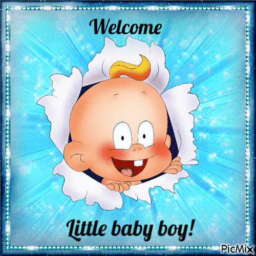 Welcome baby boy - Zdarma animovaný GIF