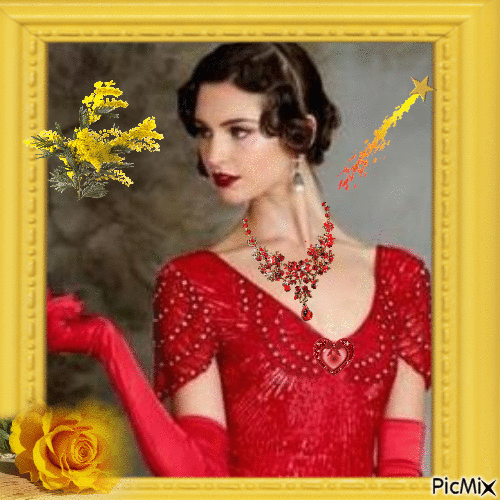Vintage rouge et jaune - Bezmaksas animēts GIF