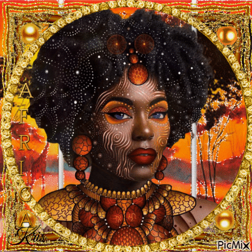 Portrait d'une beauté africaine - 免费动画 GIF