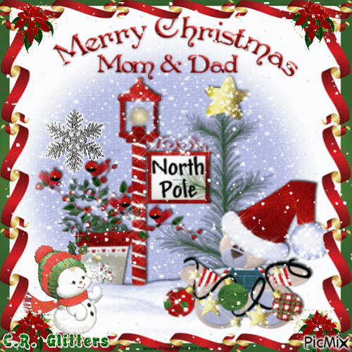 Merry Christmas Mom & Dad - Безплатен анимиран GIF