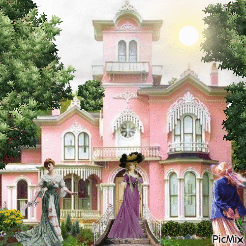 Beautiful Victorian Home - Безплатен анимиран GIF