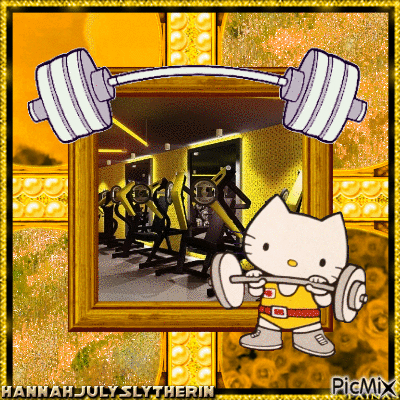 Captain Jim lifting weights at the Gym - 無料のアニメーション GIF