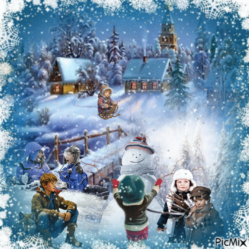 Winter play - Ingyenes animált GIF