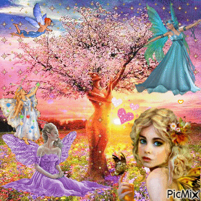 Mother Nature & Fairy - Free animated GIF
