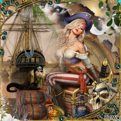 lady pirate - Zdarma animovaný GIF