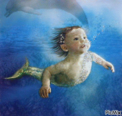 Baby mermaid - GIF animasi gratis