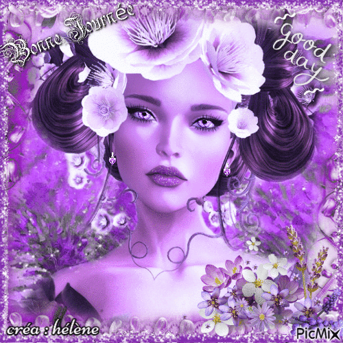 "Bonne journée - Tons violets" - Gratis geanimeerde GIF