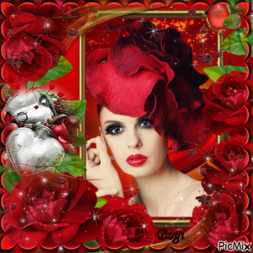 Rose portrait... - GIF animado gratis
