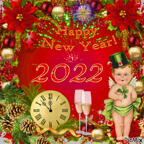 ☆☆HAPPY NEW YEAR 2022 - GIF animé gratuit