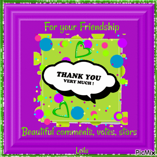Thank you very much. For beautiful comments, votes and stars - GIF animé gratuit