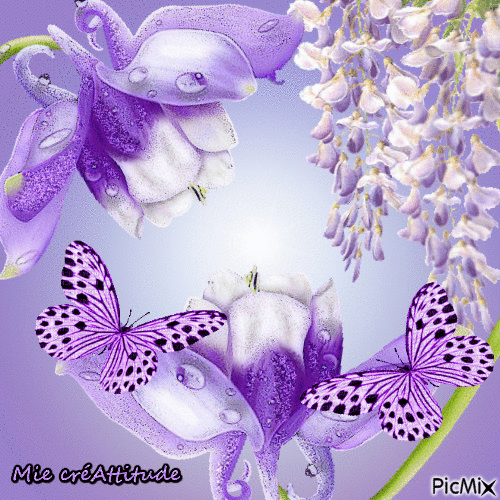 Fleurs & papillons - 無料のアニメーション GIF