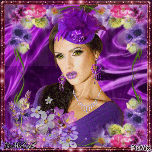 femme violette - Δωρεάν κινούμενο GIF