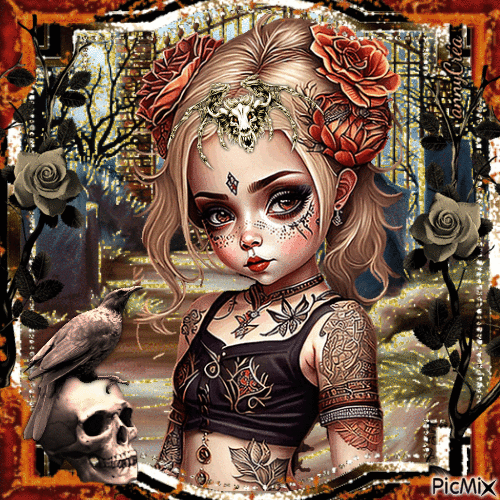 Gothic girl - 無料のアニメーション GIF