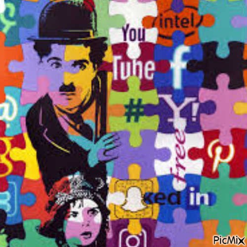 Chaplin in pop Art style - zadarmo png