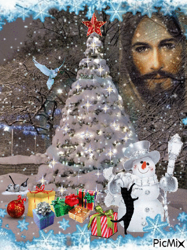 Merry Christmas Jesus - GIF animado gratis