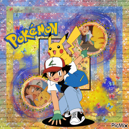 Pikachu & Ash | Pokemon - Δωρεάν κινούμενο GIF
