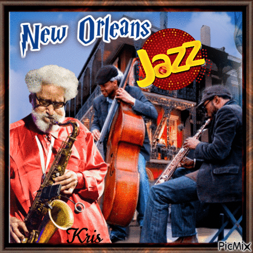 Musiciens de rue typiques de la Nouvelle-Orléans - Bezmaksas animēts GIF