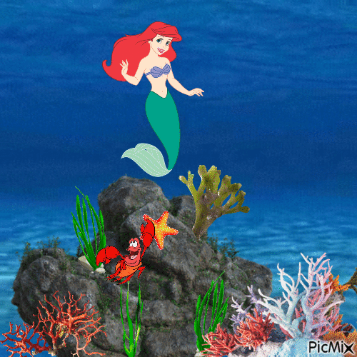 Ariel and Sebastian - Бесплатный анимированный гифка