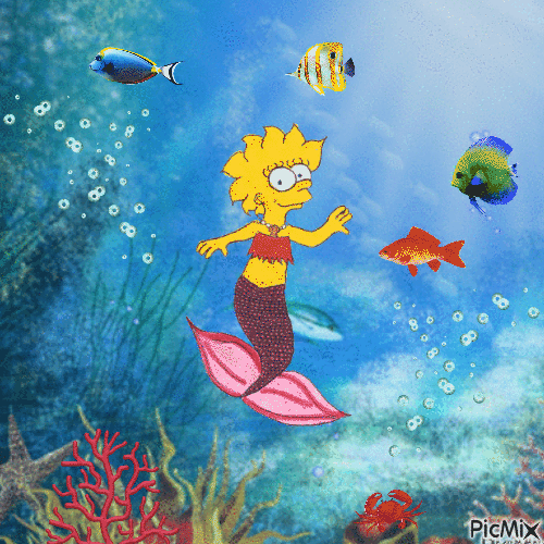 Lisa the mermaid - Ilmainen animoitu GIF