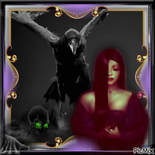 Femme corbeau gothique!!!!!! - GIF animé gratuit
