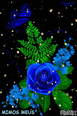 Rosa azul - Бесплатный анимированный гифка