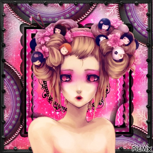 ANIME GIRL PINK - PNG gratuit