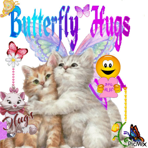 Butterfly hugs - GIF เคลื่อนไหวฟรี