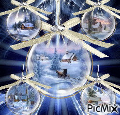 Cabin Christmas Ornaments! - Zdarma animovaný GIF