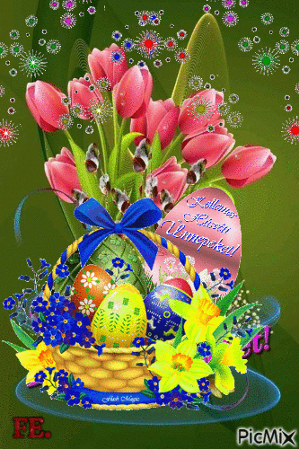 Kellemes Húsvéti Ünnepeket! - Darmowy animowany GIF