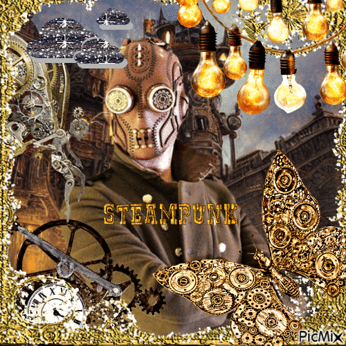 Contest: Steampunk gold and black - GIF animate gratis