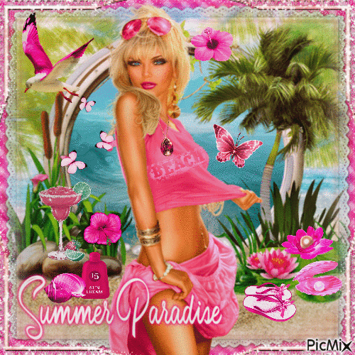 Pink Summer Paradise... - Nemokamas animacinis gif
