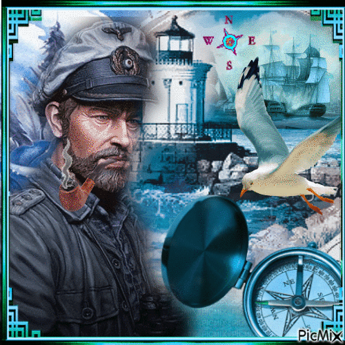 Portrait d'un capitaine de bateau - Free animated GIF