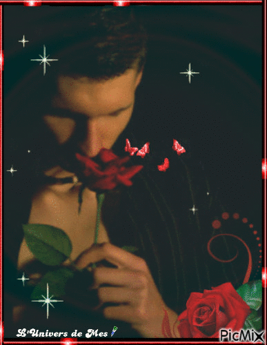 homme avec une rose - Δωρεάν κινούμενο GIF