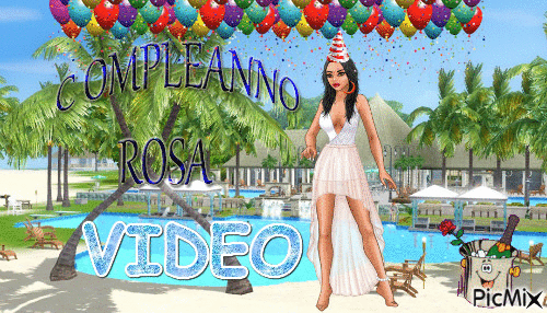 Compleanno Rosa - GIF animé gratuit