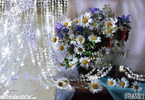Bouquet de fleurs - Бесплатный анимированный гифка