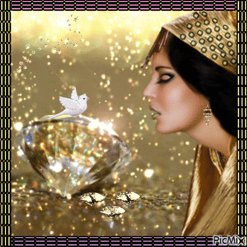 Mujer,fantasía en oro - Ilmainen animoitu GIF