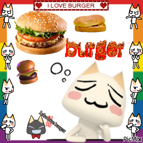 Toro Inoue loves burger - GIF animasi gratis