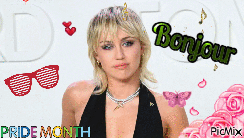 Bonjour Miley Cyrus - Gratis geanimeerde GIF