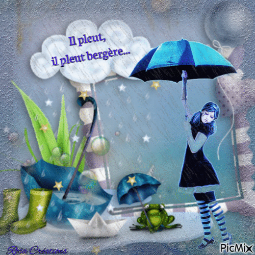 Il pleut, il pleut bergère... - Bezmaksas animēts GIF